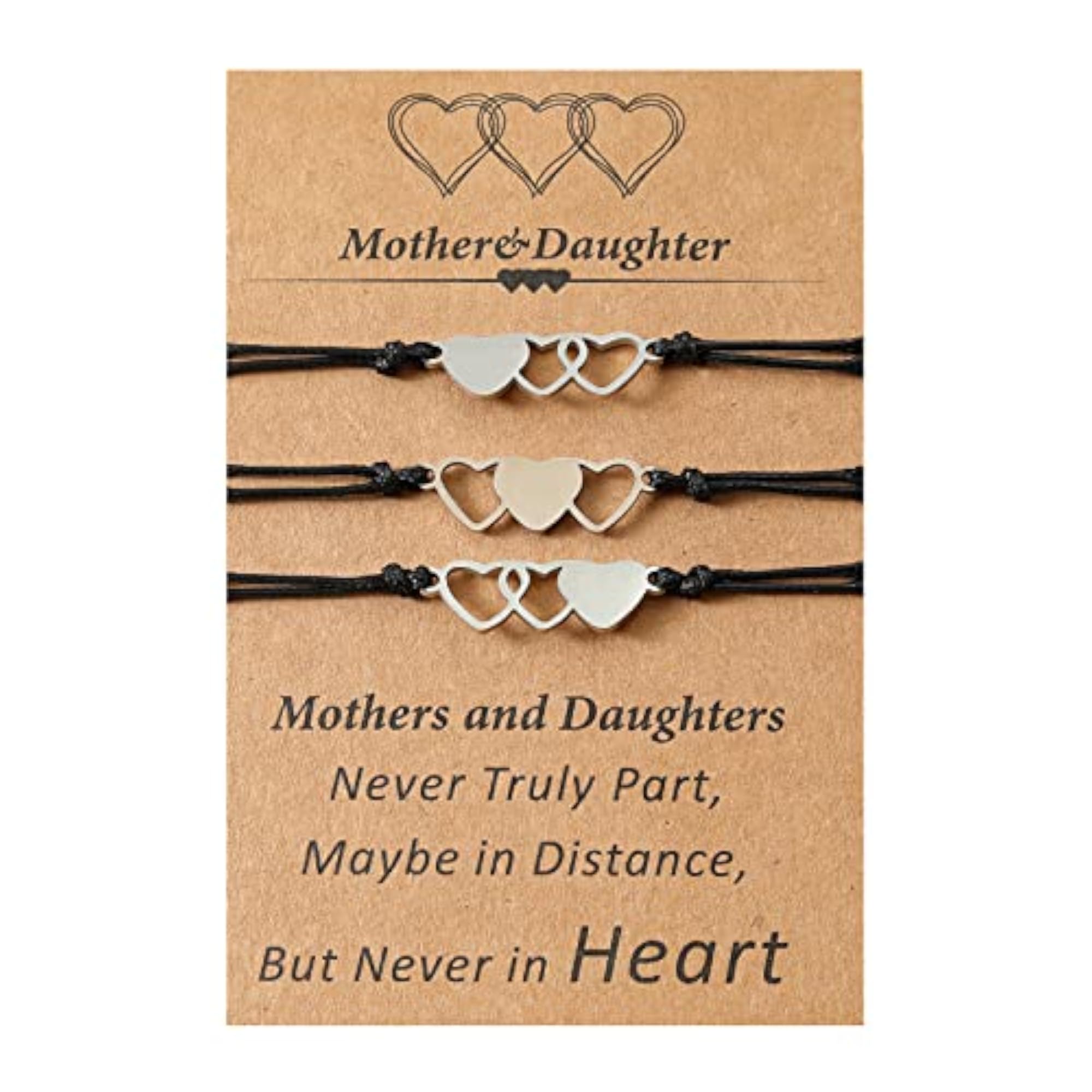 Mother Daughter Matching Heart Wish Bracelets Set